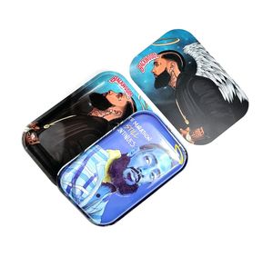 4 Storlek Fashion Anpassa rå örttobak Rolling Tray Wee With Magnetic Lid China Gift Hel Custom Metal Rrolling Smoking TR4239554