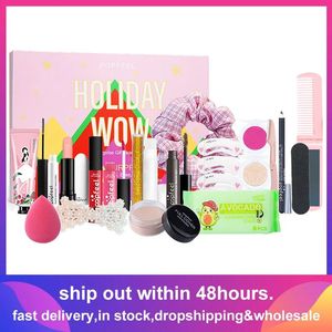 Ställer in jule advent kalender 2023 Makeup Tools Countdown Kalender presentförpackningar Lipstick Eye Shadow concealers Makeup Cosmetics Set