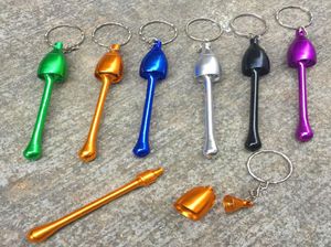 Keychain Mushroom Pipe Mini Metal Tobacco Smoking Hand Pipes Novel Aluminium Herb Portable Smoke Accessories8882891