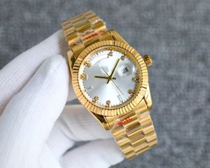 カジュアルなファッションメンズとレディースウォッチ36mm 316Lすべてのステンレス鋼の輝く防水石英女性の時計クラシックウォッチラグジュアリーウォッチ