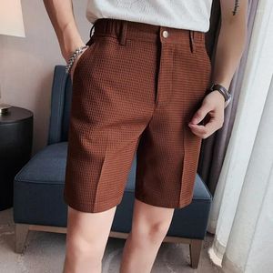 Męskie szorty 2024 Koreańska moda Summer Strozy/mężczyzna Slim Fit Wysokiej jakości stały kolor oddychający garnitur biznesowy 36