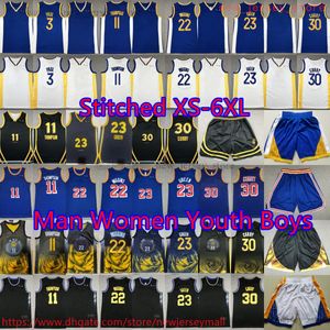 Custom S-6XL Basketball 30 StephenCurry Jersey 2024 New City 3 ChrisPaul 11 KlayThompson 22 AndrewWiggins 23 DraymondGreen Jerseys Бело-синие футболки Rose City в стиле ретро