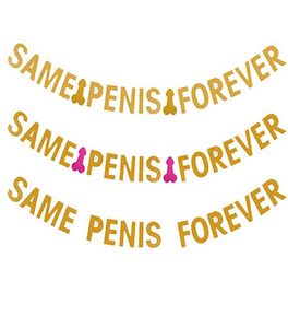 Bröllopsdekorationer glitter samma penis för alltid banner bruddusch Bachelorette Party Decoration Bride To Be höns party Supplies3045631