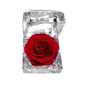 Wieczny kwiat pudełko na obrączkę ślubną propozycja Walentynkowe prezent romantyczny naszyjnik