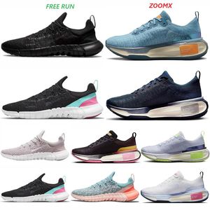 Mężczyźni Women Free Run 5.0 Zoomx Invincible Run Fly 3 Knit Designer Firma Valerian Blue Grey Fog Valerian Blue Outdoor Sports Sneakers Rozmiar 36-45