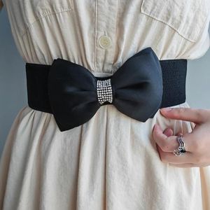 Cinture Elegante fiocco grande elastico per donna Cintura larga Accessori per abiti femminili Cintura in vita Bowknot Cummerbunds