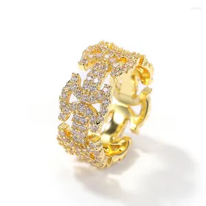 Bröllopsringar Huitan Ly Designed Ring for Women Men Fashion Design Sparkling CZ Silver Color/Gold Color Par Trendy Jewelry