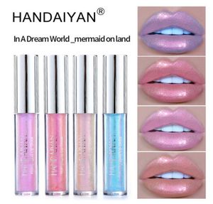 Handaiyan Holographic Lip Gloss Glitter Liquid Lipgloss 6 colori Color Rich Lustre nutriente polarizzato Long Last Beauty Lips Make8900739