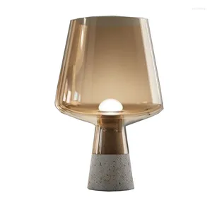 Table Lamps Nordic Glass Cement Bedside Lamp Post Modern Light Study Room Living Bedroom Desk Standing Fixtures