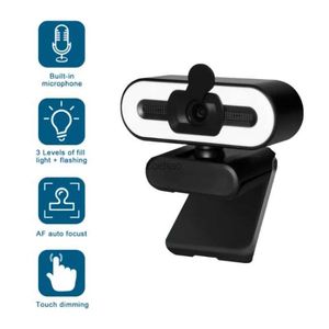 كاميرات الويب K62 Webcam 2K/4K HD Web Camera لجهاز الكمبيوتر المحمول للكمبيوتر الشخصي مع كاميرا ويب Microphone Ring Full HD 2KL240105