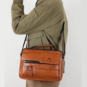 WEIXIER PU Borsa in pelle Borsa da uomo Vintage Messenger Uomo Spalla s Valigetta maschile Borsa tote casual Borse da uomo 240108