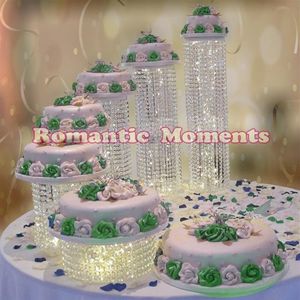 Aniversário 6pcs Suitores de bolo de cristal stand stand wedding weasbet banquete centerpiece bolo exibir decoração de casamento197d