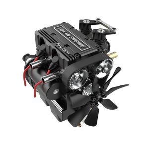 Toyan FS-L200W Micro Full Metal fyrtakt tvåcylindrig vattenkyld motormetanolmotor för RC Speed ​​Boat / RC-modelldelar