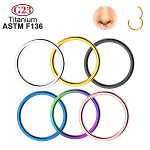 Jewelry 1/10/50pcs Wholesale Nose Ring Piercing G23 Astm F136 Titanium Clicker Ear Cartilage Earring Helix Septum Rings Body Jewelry