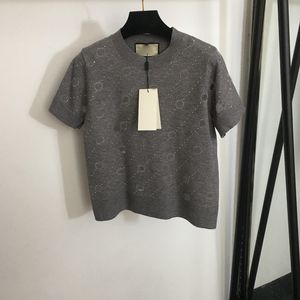 Cartas Diamond Sweaters Marca feminina Camisas casuais suéter de manga curta moderna, além de charme elástico, suéter tampas de roupas