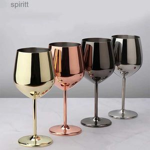 Vinglas 500 ml 1 st rostfritt stål vinglas cocktail kreativ metallglasbar restaurang champagne röd drinkware yq240105