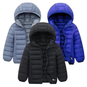 Crianças menino leve para baixo jaqueta outono inverno casacos crianças menina quente com capuz outerwear adolescentes estudantes roupas de algodão 614 anos 240108