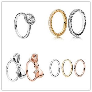 anelli di lusso firmati Panjia Anello in oro rosa Classico elegante semplice personalità della moda argento sterling sovrapposto argento femminile