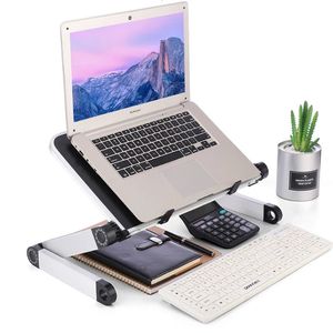 1 Unit Adjustable Folding Laptop Desk Portable for Bed Table Notebook Cooler Fan Stand Computer Lap Office 240109