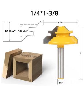 1PCナイフ45度12039039木工カッターツール用シャンクロックマイターストックジョイントルータービット14138 Wood Drill1498176