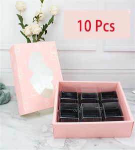 Gift Wrap 10Pcs Pink Box With Two Hearts Design Window Handmade Cookie Macaron Pastry Package For Valentine039s Day Dessert Sho4134382