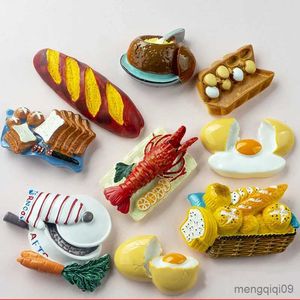 Magneti per frigorifero da 5 pezzi Magnete per frigorifero per alimenti bionici 3d Simulazione creativa Cibo Adesivi per frigorifero carini Adesivo fotografico Decorazione regalo