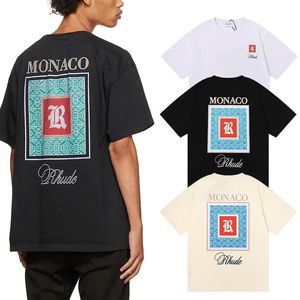 RHUDEY MEN Tシャツコットンデザイナー半袖プリントレター