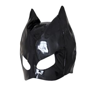 Seksowne maski czarny fetysz niewolnik lateksowy skórzany skóra BDSM Ograniczenia Seksualne zabawki dla kotów Maski Egzotyczne akcesoria 240109