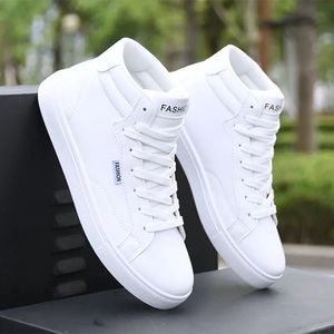 Skateboard Shoes Men high top Sneakers Jogging Sport Flat Male Leather Tourism Waterproof Casual Running Board 240109