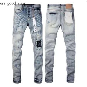Lila jeans designer för män kvinnor amirs byxor sommarhål i hög kvalitet broderi denim byxor mig 879