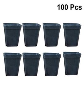 100pcs Square Flower Pots Mini Practical Plastic Plants Succulent Flower Flowerpots Pots Planters Without Plates Y2007093482880