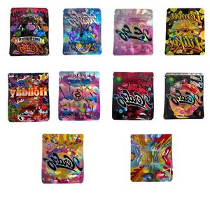 Holographic Laser Plastic Mylar Bags 35g Heat Seal Resealable Packing Zipper Pouch Gklwa