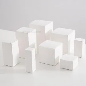 Gift Wrap 50pcs /lot 10x10 12 Cm 13 White Small Cardpaper Packing Box Square Blank Cardboard Case Cosmetics Boxes