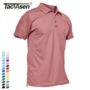 Tacvasen Yaz Renkli Moda Polo Tişörtler Erkekler Kısa Kollu T-Shirt Hızlı Kuru Ordu Takımı Yeşil T-Shirt Üstleri Giyim 240109