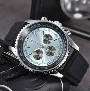 Män armbandsur Mensklockor 48mm diameter All Dial Work Quartz Watch Navitimer 1884 Top Luxury Brand Chronograph Clock Steel Belt Mens Fashion Brei