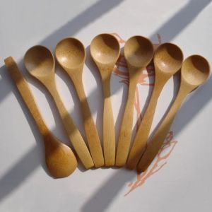 Kitchen Bamboo Spoon Eco-friendly Cooking Utensil Soup Scoop Kids Milk Tea Coffee Mini Spoons Soup Cake Dessert Teaspoon BH2291 TQQ LL