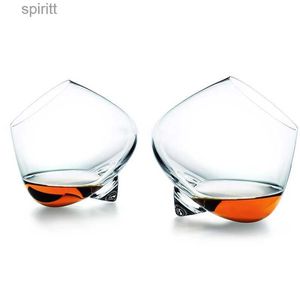 Vinglas med het försäljning sväng rotera whisky glas kristall sprit glas vin kopp cognac konjak snifter kon fot whisky tumbler dropshipping yq240105