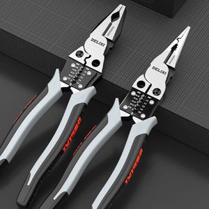DELIXI Multi-function Diagonal Pliers Pointed-nose Pliers Special Electrician Wire Drawing And Cutting Pliers Hardware Tools 240108