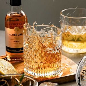 Wine Glasses Modern European Style Aurora Bright Old Fashion Whisky Glass 3D Relief Whiskey Tumbler Vodka Wine Cup Cocktail Mug Beer-glass YQ240105
