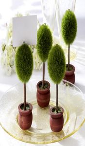 Wedding Favor Green Puffer Ball Topiary Po HolderPlace Card Holder Garden Party Whole9128422