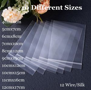 10Size PP PE Plastic Ziplock Reclosabla Clear Plastic Transparenta påsar 12 Wire Silk Dxkedja Väska med dragkedja SEAL -lagring 100pcsl3723917