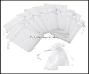 Gift Event Festive Supplies Home Garden gift Wrap 120Pcs 4X6 Inches Dstring Organza Bags Jewelry Favors For Wedding Party Christma8239481