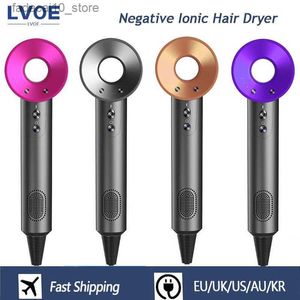 Hair Dryers Leafless High Speed Hair Dryer Constant Temperature High Power Hair Dryer Anion Electric Dryer Multifunction Hair Style Tool Q240109