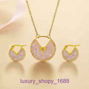 2024 Designer Car tires's Single Ring Cake Necklace Sterling Korean fashion Fritillaria net red woman simple temperament white With Original Box