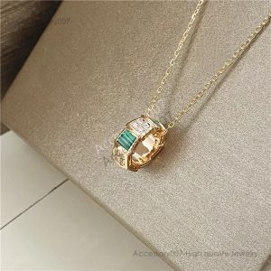 дизайнерское ювелирное ожерелье, роскошное ожерелье, дизайнерское ювелирное изделие марки B, 18-каратное розовое золото, бриллиантовая цепочка, красная, зеленая, белая змея, женские ожерелья, ювелирные изделия