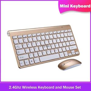 Tangentbord 2.4 GHz trådlöst tangentbord och musuppsättning 10m Range Mini Keyboard Mouse Combo Set för anteckningsbok Laptop Desktop PC Computerl240105