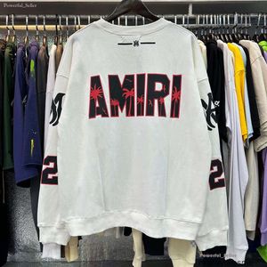 Designer amirs hoodie moda streetwear outono inverno novo produto amirs 22 futebol coqueiro solto casual em torno do pescoço camisola 3364