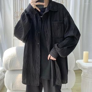 Męskie koszule dla męskiej koszuli oversifed na męską streetwear długoternowy harajuku retro elegancki man wierzchołek guzika japońska 5xl