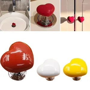 Toilet Seat Covers Handle Press Button Heart Shaped Tank Push Switch Bathing Room Decor Water Flush Home Accessory