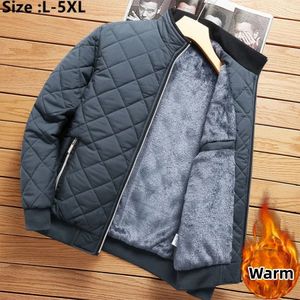 Men's Thick Warm Bomber Jacket Coats Autumn Winter Fleece Lined Casual Jacket for Men Slim Fit Winter Clothing Parkas 5XL 240108
